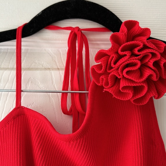 NIA Red Ribbed Skirt/Top Set Small - Picture 4 of 16